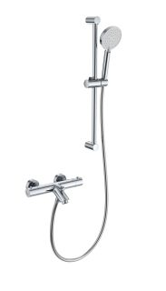 Смеситель для ванны с душевым гарнитуром Wonzon & Woghand WW-C2002-A-CR с термостатом хром